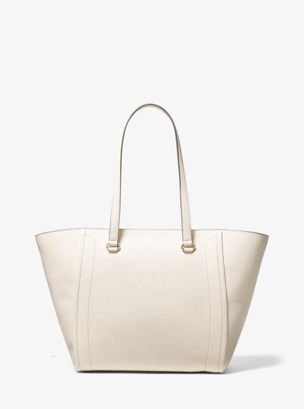 Damske Prenosná Taška Michael Kors Carine Large Pebbled Leather Krém - Kabelky Michael Kors Nejlevnejsi | NHVIK-8163